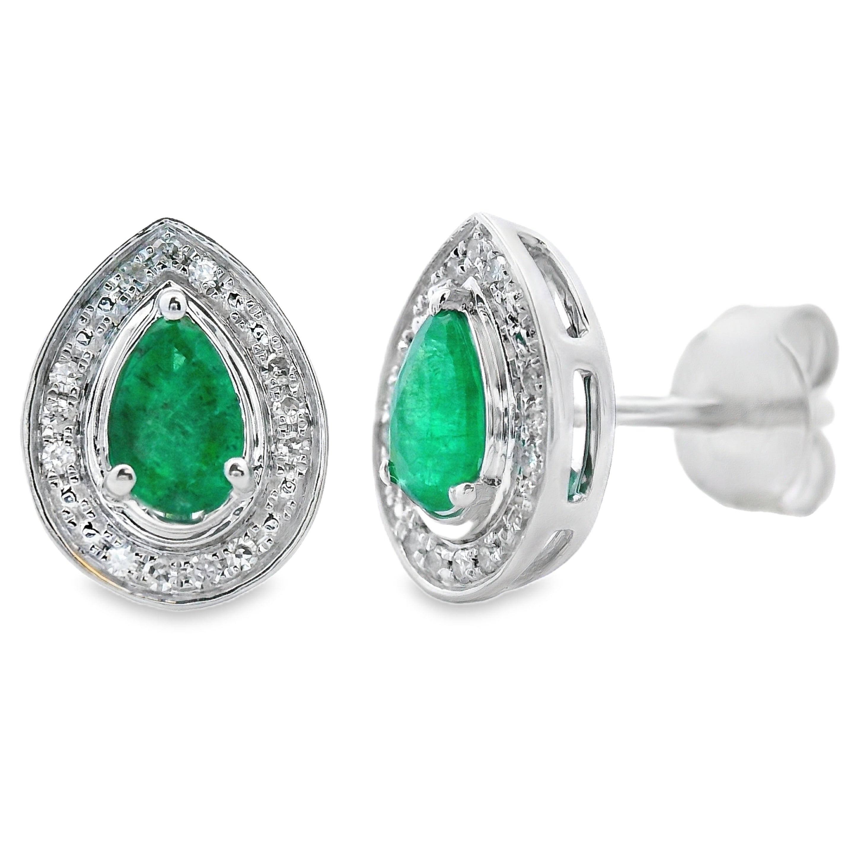 .45ct Emerald Diamond Stud Earrings 10KT White Gold