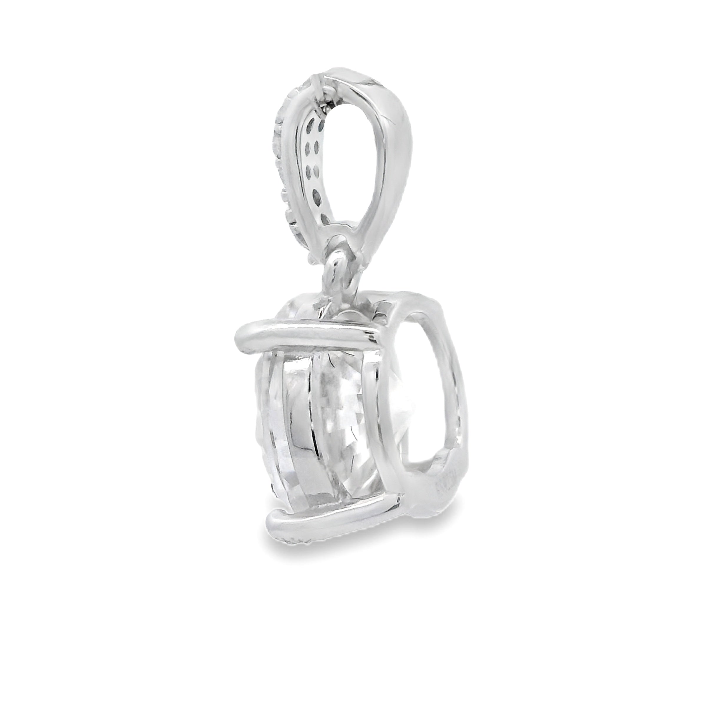 3.00ct Moissanite Pendant Sterling Silver