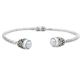 Pearl Bangle Bracelet Sterling Silver 18KT Gold