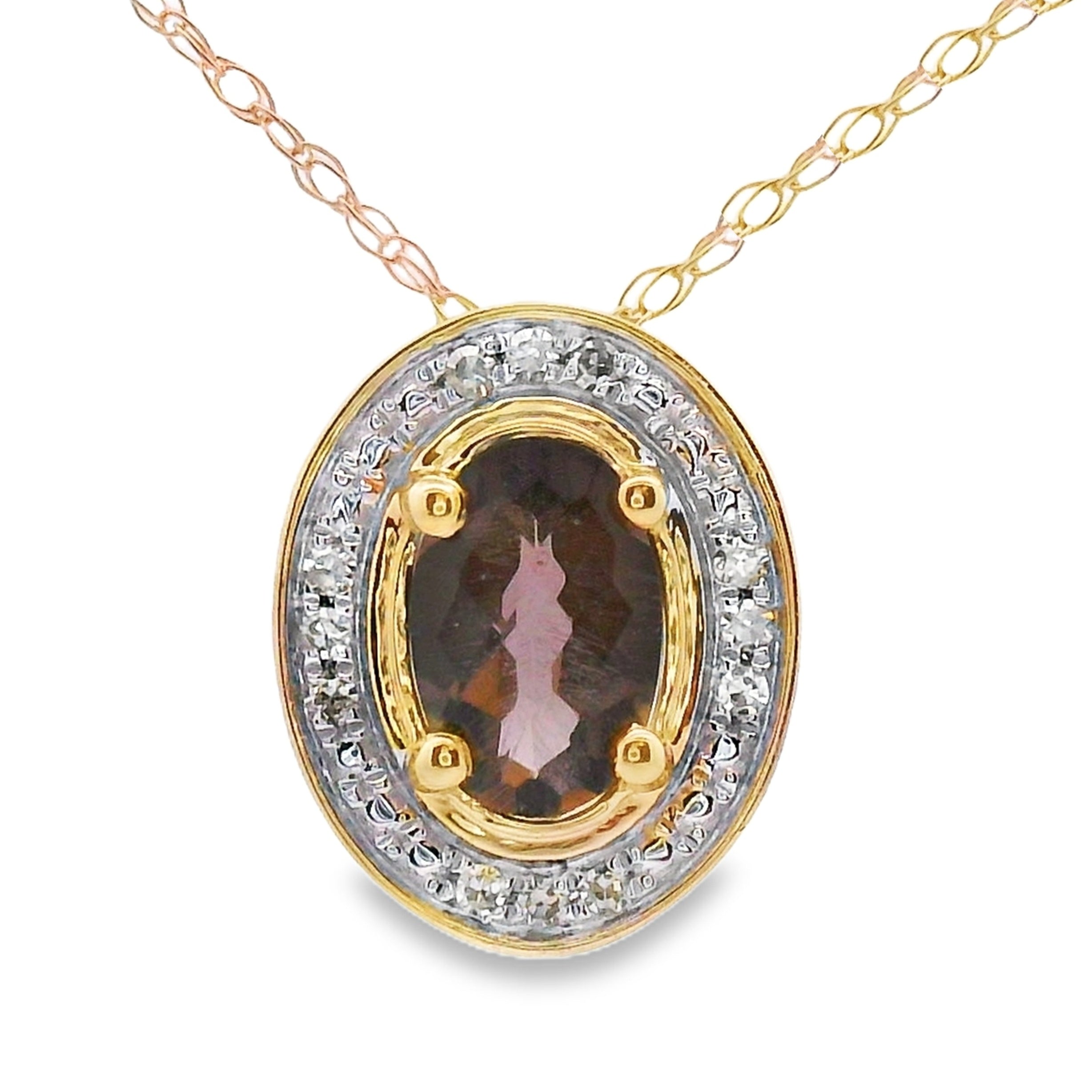 .39ct Quartz Diamond Fashion Pendants 10KT Yellow Gold
