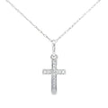 .05ct Diamond Cross Religious Pendant 14KT White Gold
