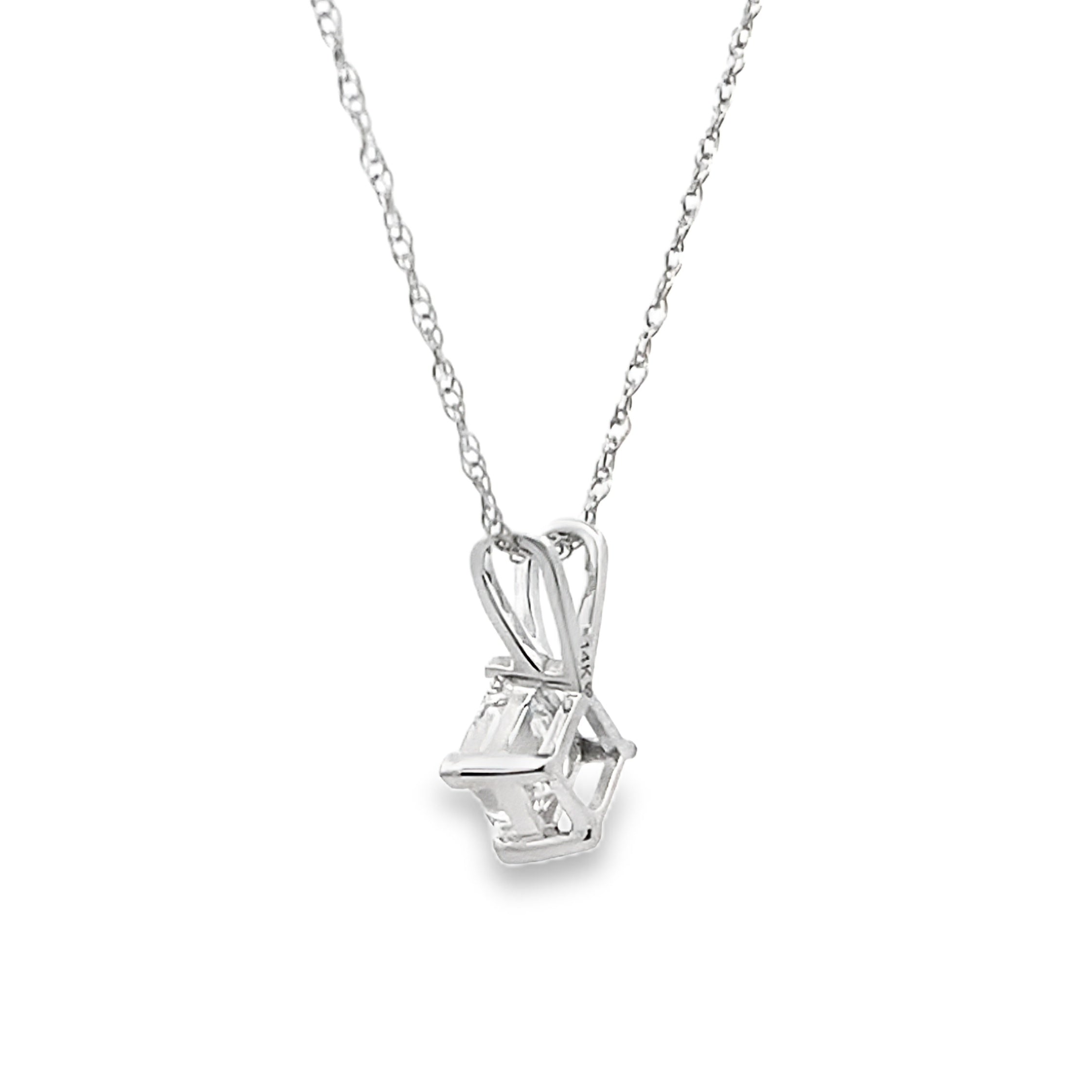 Natural .40ct Lab Grown Diamond Pendant 14KT White Gold