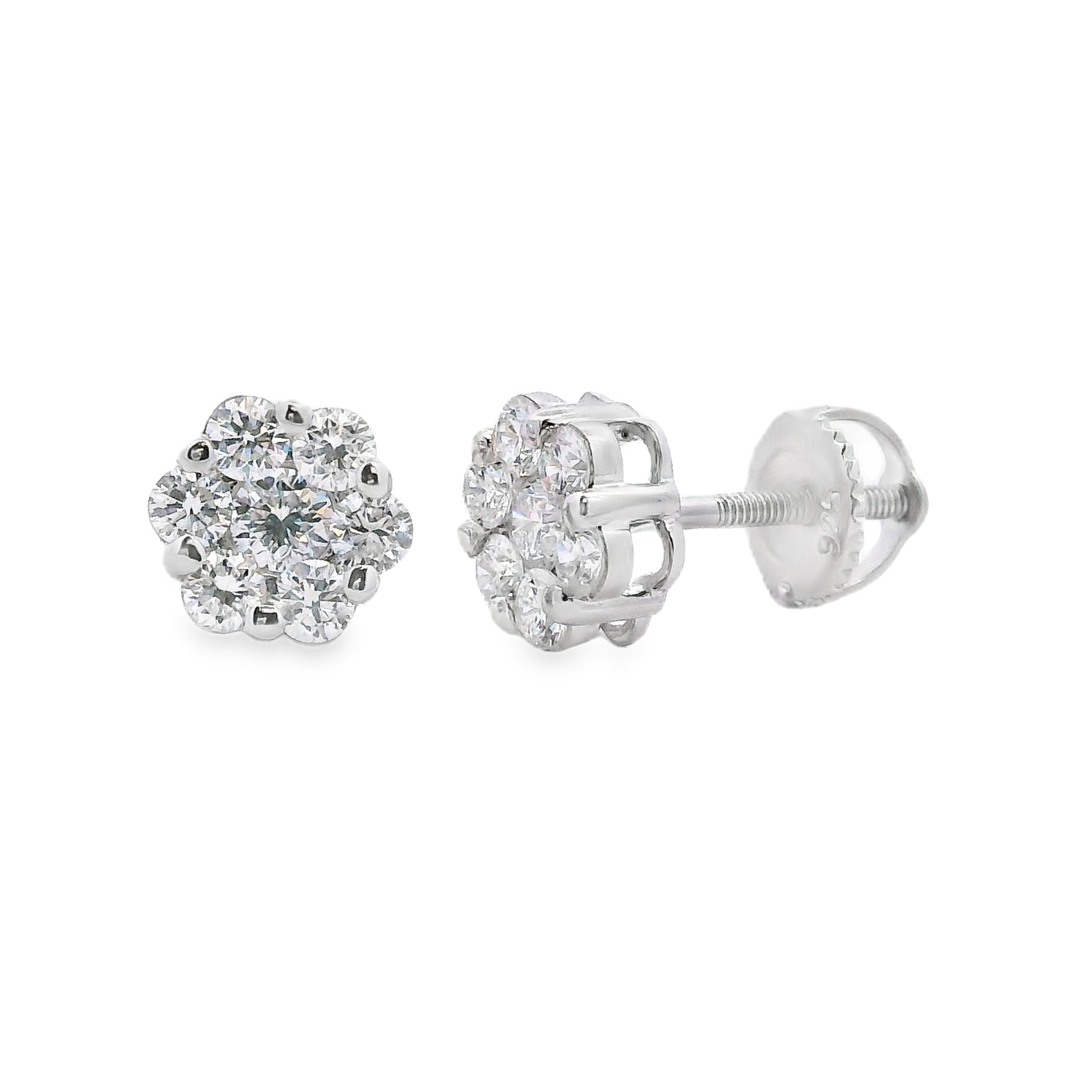 .86ct Lab Grown Diamond Earrings Sterling Silver