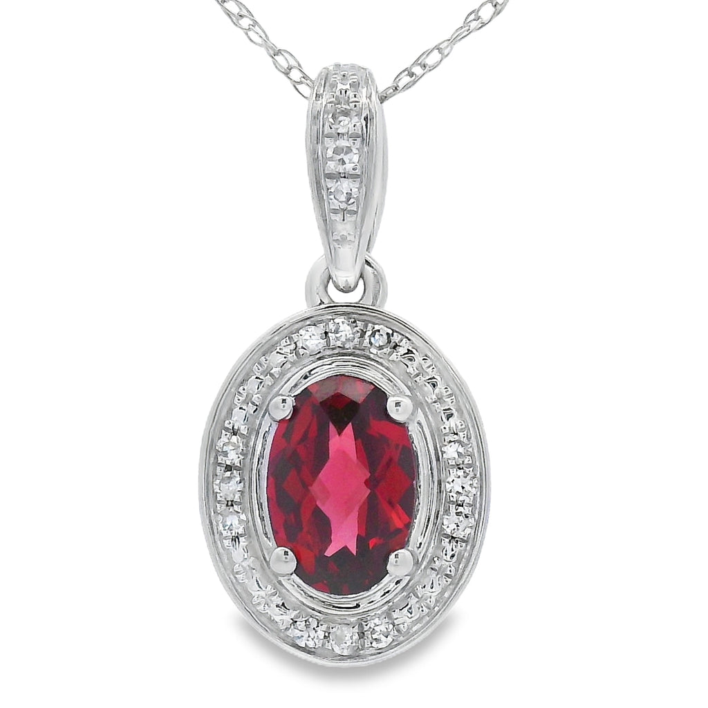 .58ct Garnet Diamond Fashion Pendants 10KT White Gold