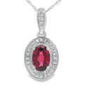 .58ct Garnet Diamond Fashion Pendants 10KT White Gold