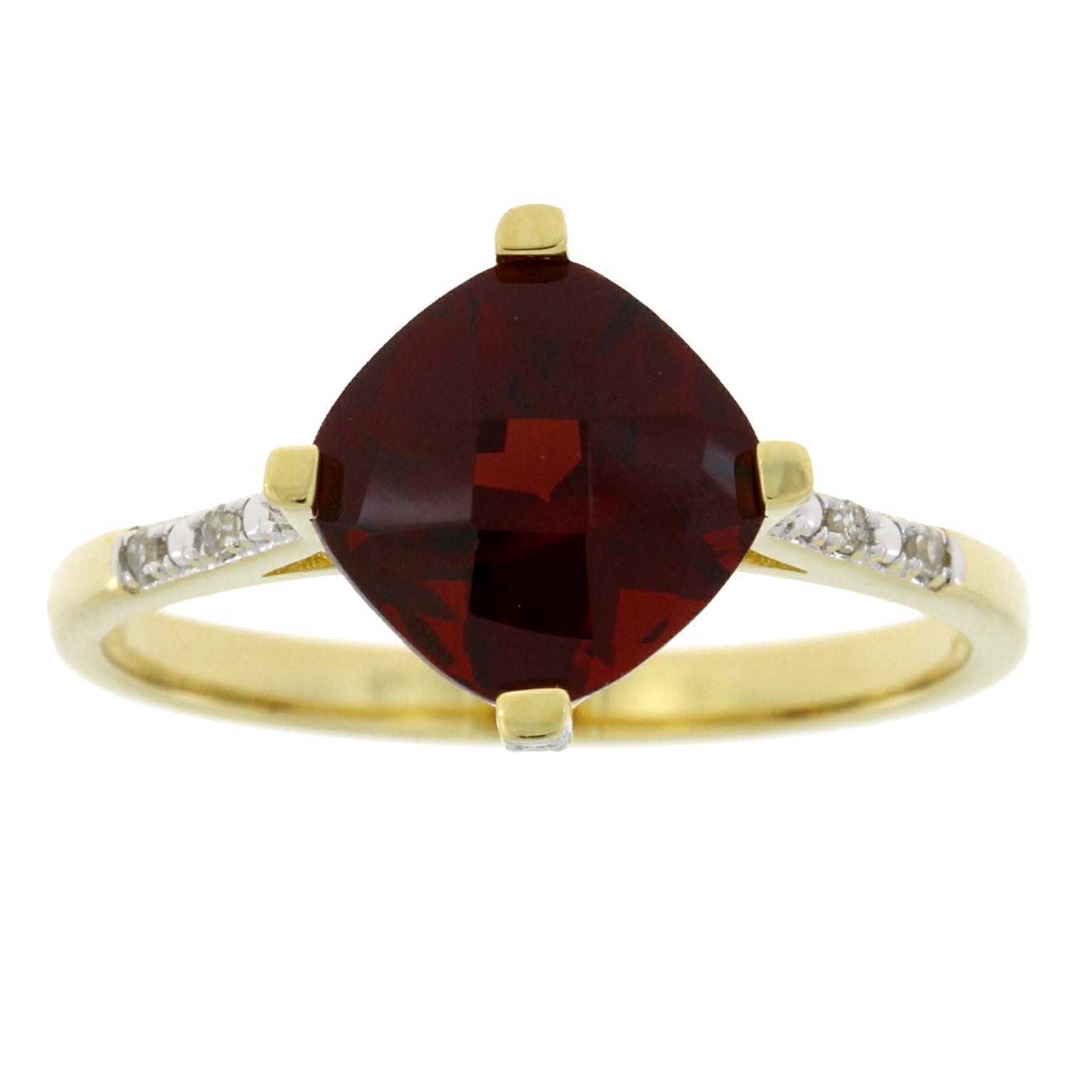1.25ct Garnet Diamond Ring 10KT Yellow Gold