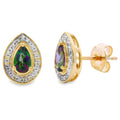 .64ct Mystic Fire Topaz Stud Earrings 10KT Yellow Gold