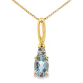 Aquamarine Diamond Fashion Pendants 10KT Yellow Gold