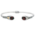 Garnet Bangle Bracelet Sterling Silver 18KT Gold