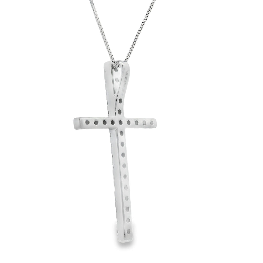 .38ct Diamond Cross Religious Pendant 14KT White Gold