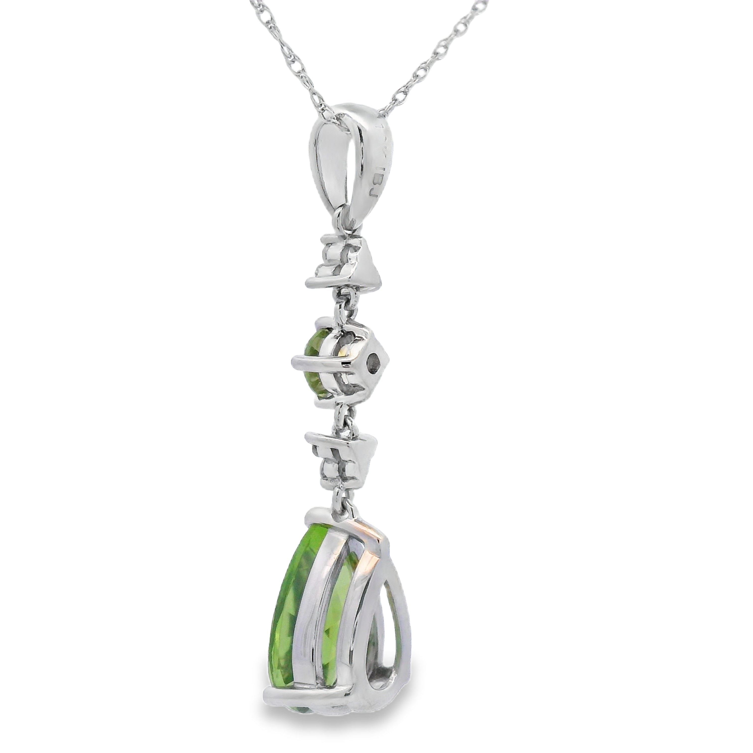 2.35ct Peridot Diamond Fashion Pendants 10KT White Gold