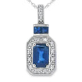 .84ct Sapphire Diamond Fashion Pendants 14KT White Gold