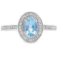 Natural .40ct Aquamarine Diamond Ring 10KT White Gold