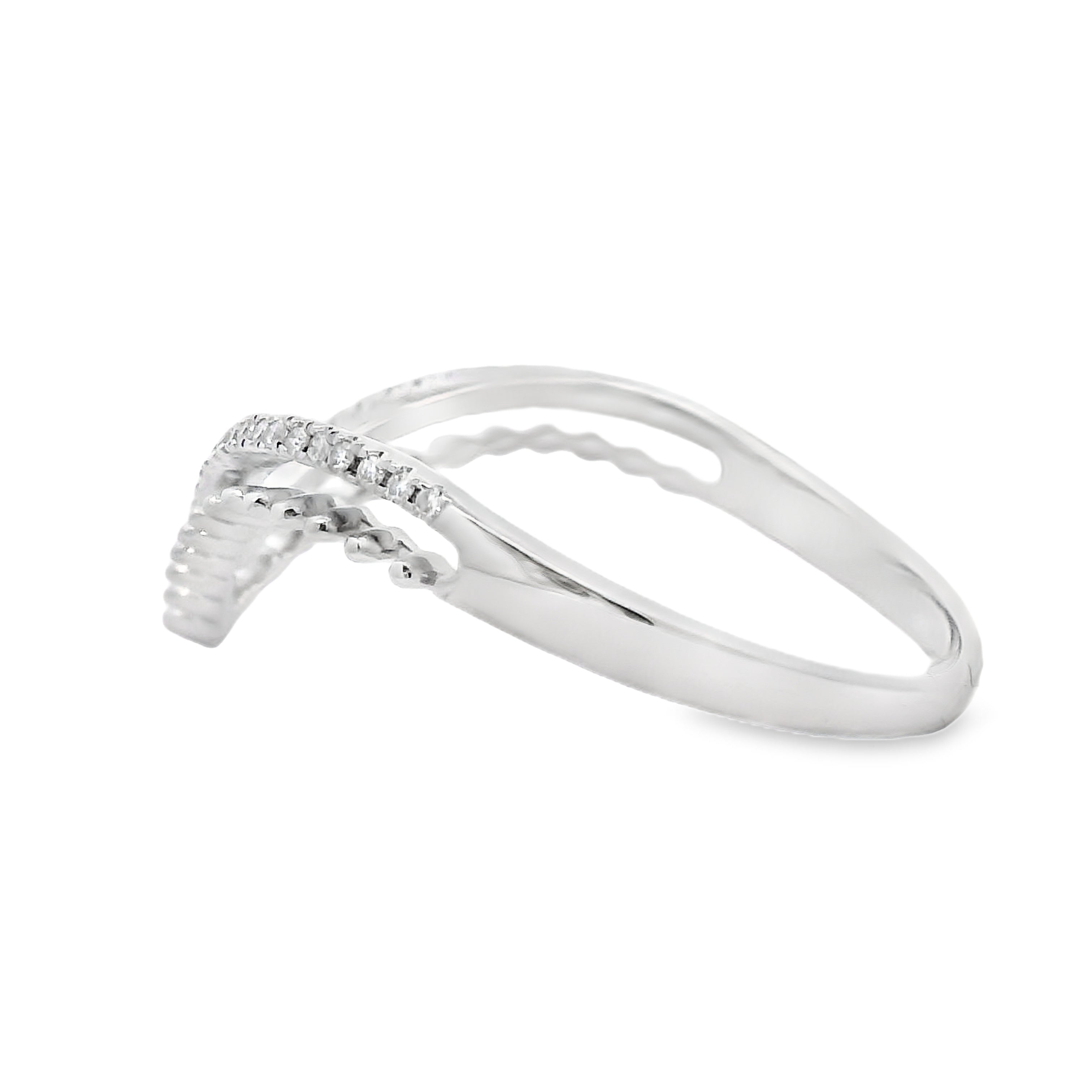 .09ct Diamond Fashion band rings 10KT White Gold