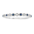 Sapphire Diamond stackable band set 14KT White Gold