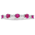 .70ct Ruby Diamond Wedding Band Ring 10KT White Gold