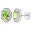 1.18ct Peridot Diamond Earrings 10KT White Gold