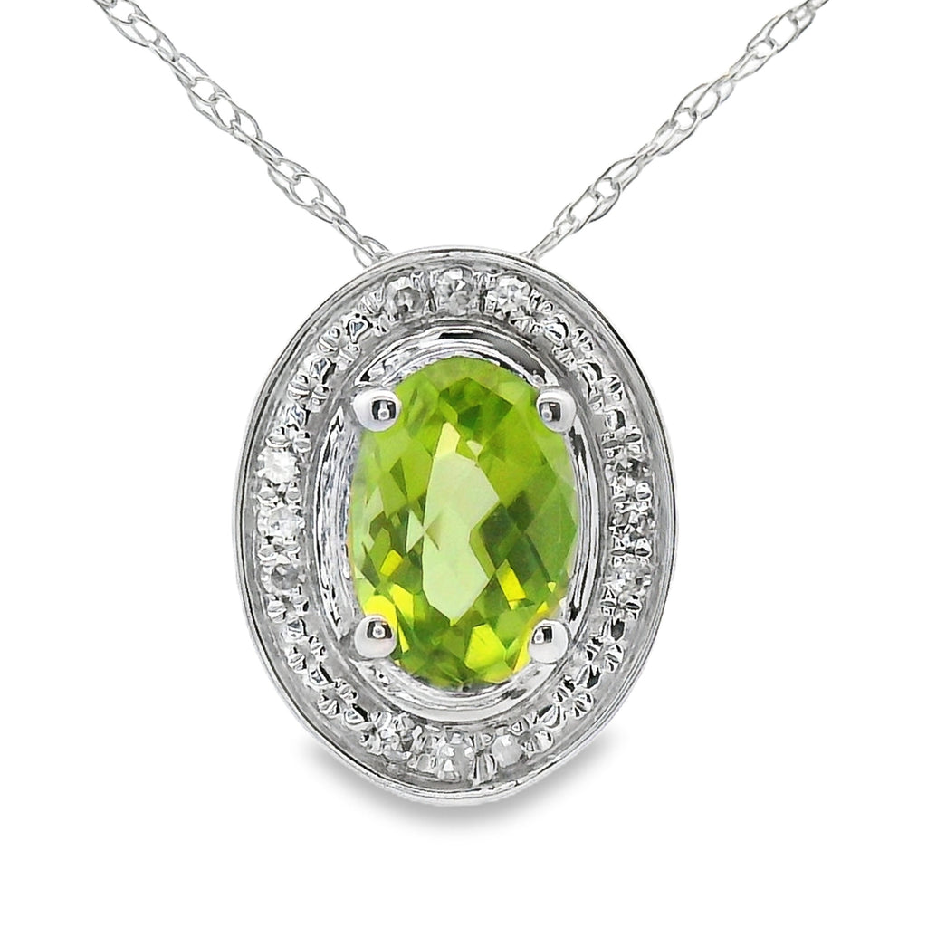.52ct Peridot Diamond Fashion Pendants 10KT White Gold