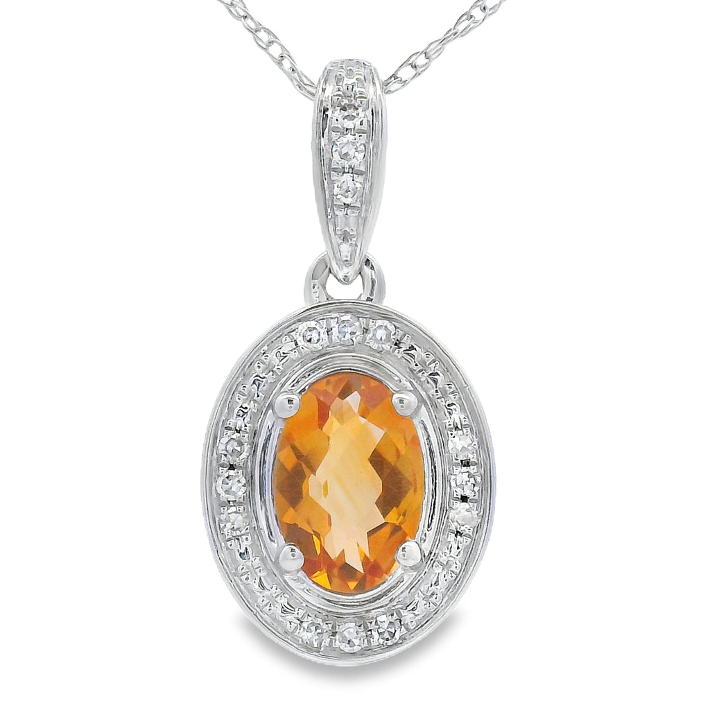 .48ct Citrine Diamond Fashion Pendants 10KT White Gold