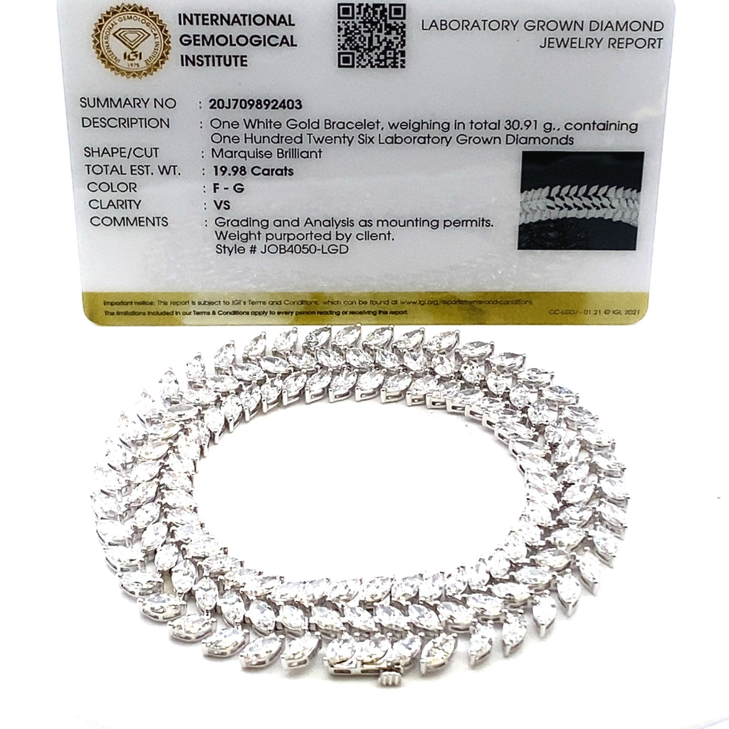 Lab Grown Diamond Tennis Bracelet 14KT White Gold