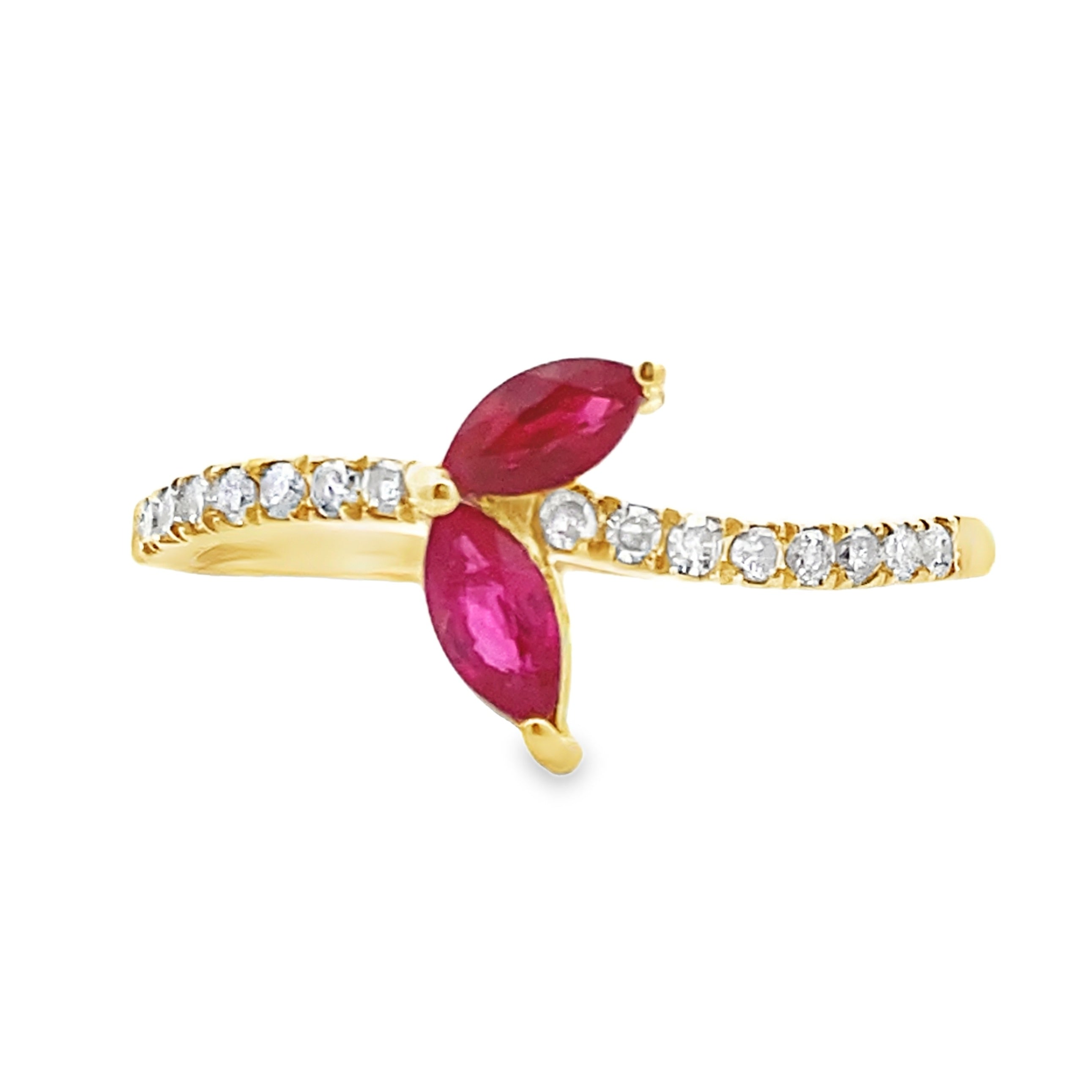 .35ct Ruby Diamond Ring 14KT Yellow Gold
