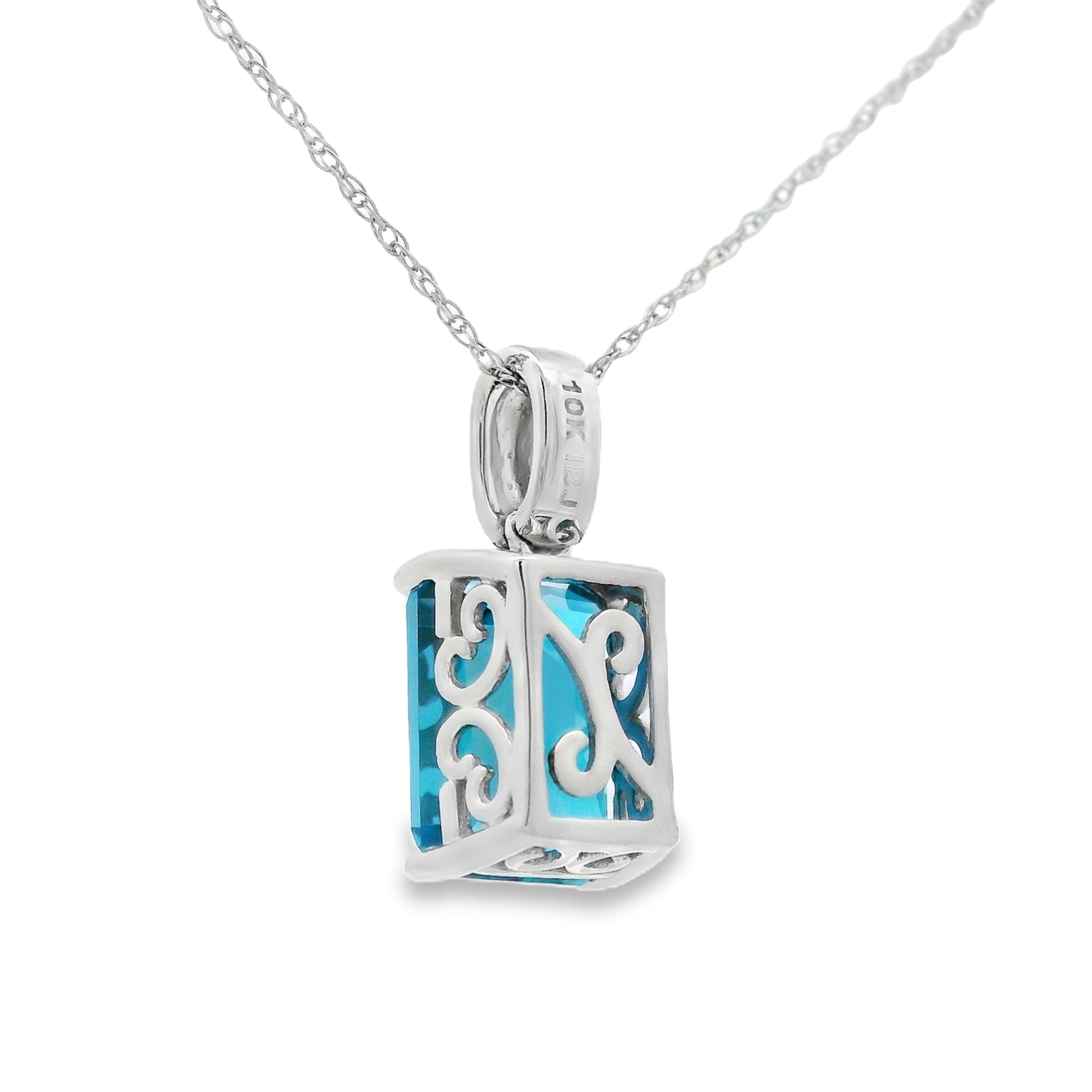 London Blue Topaz Fashion Pendants 10KT White Gold
