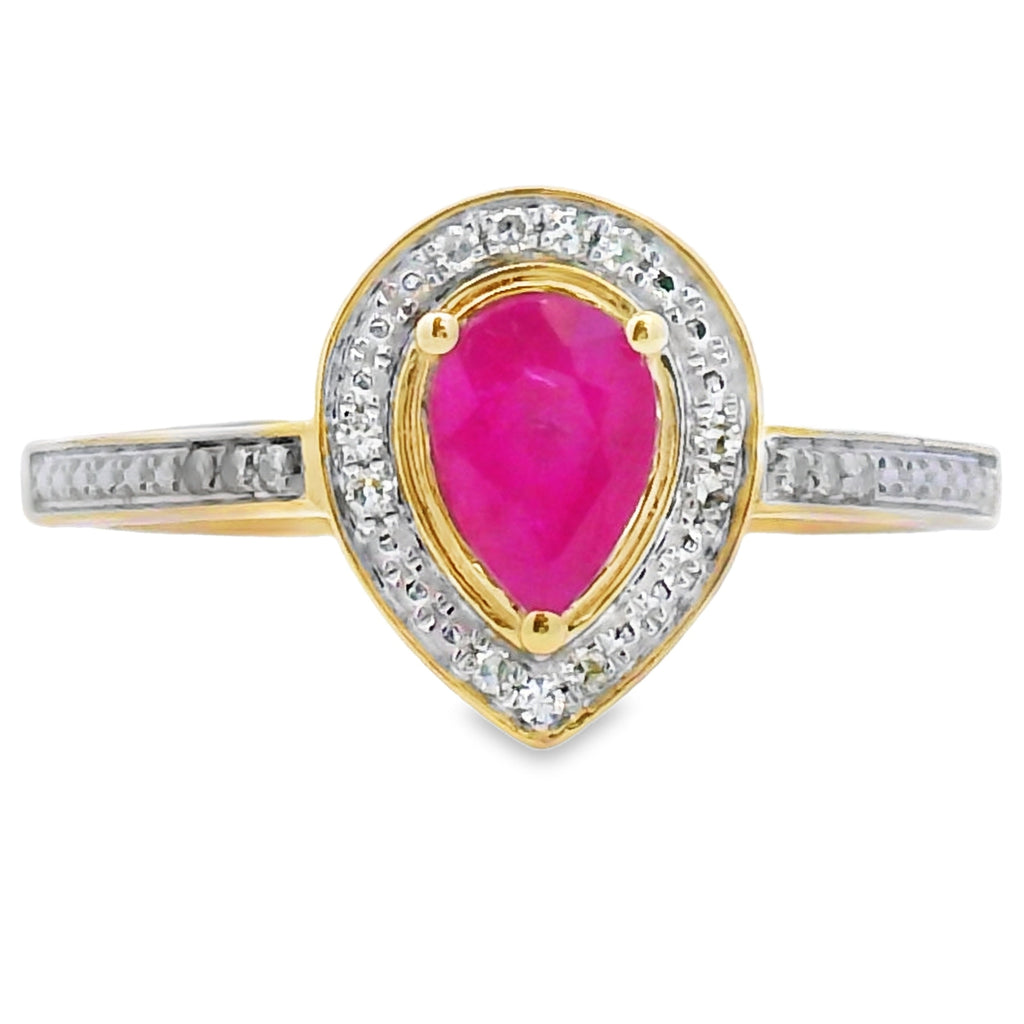 .54ct Ruby Diamond Ring 10KT Yellow Gold