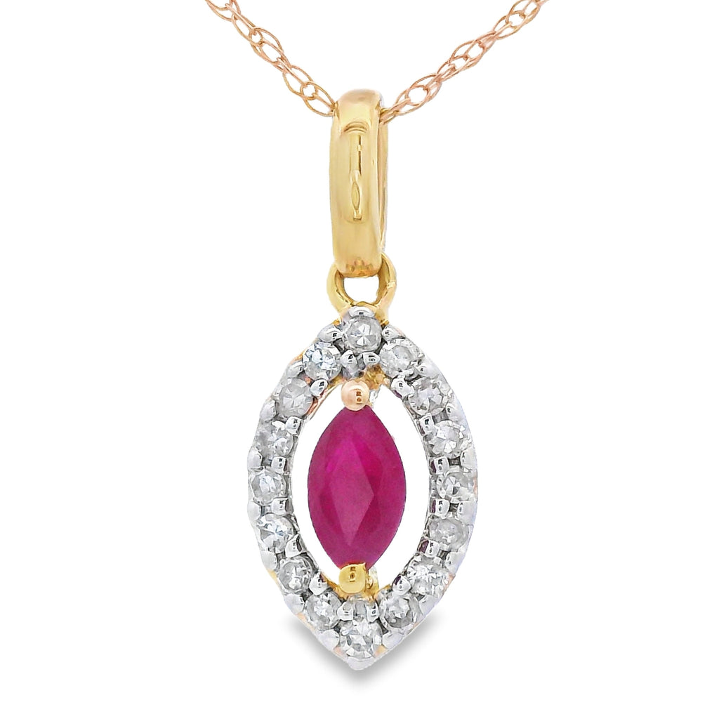 .26ct Ruby Diamond Fashion Pendants 10KT Yellow Gold