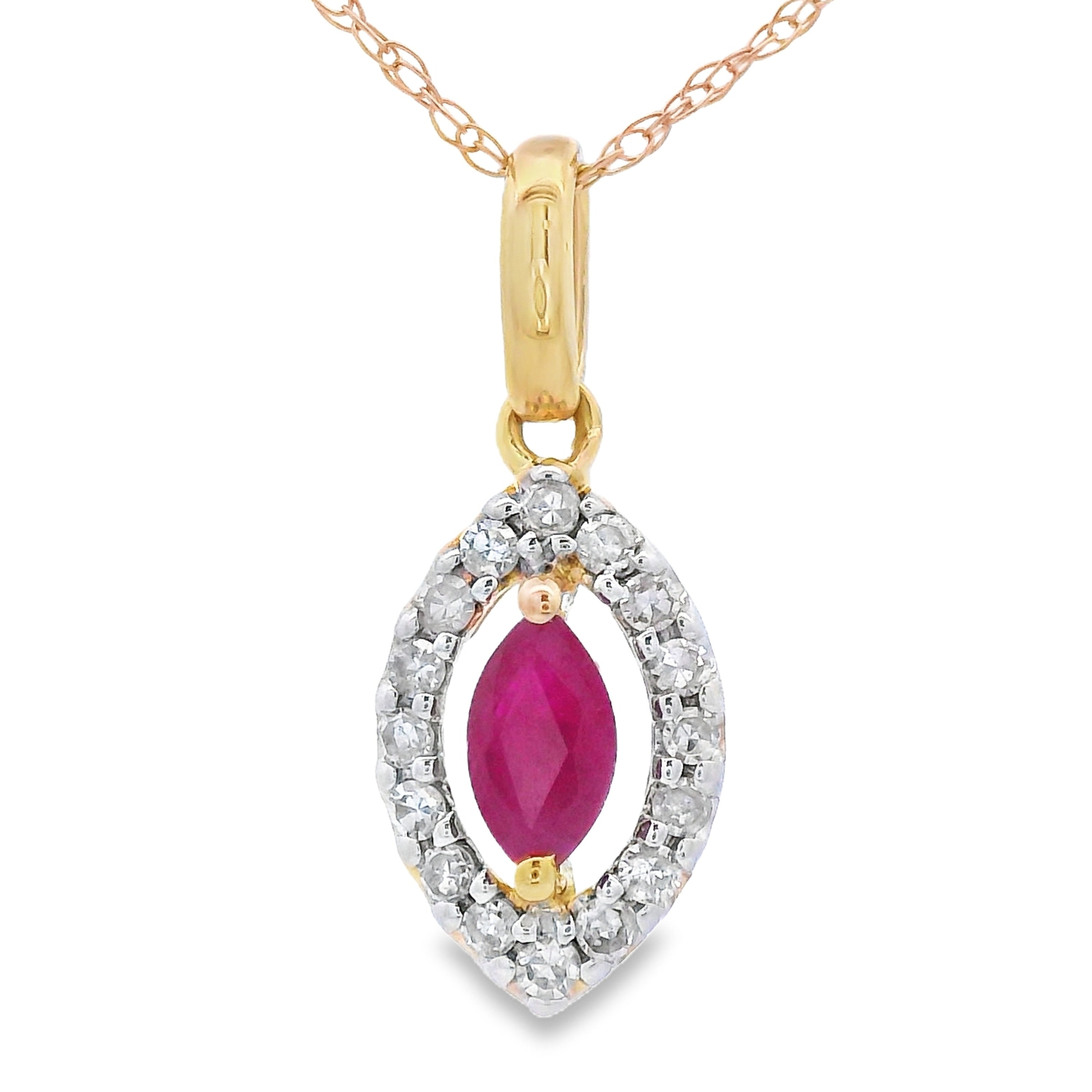 .26ct Ruby Diamond Fashion Pendants 10KT Yellow Gold