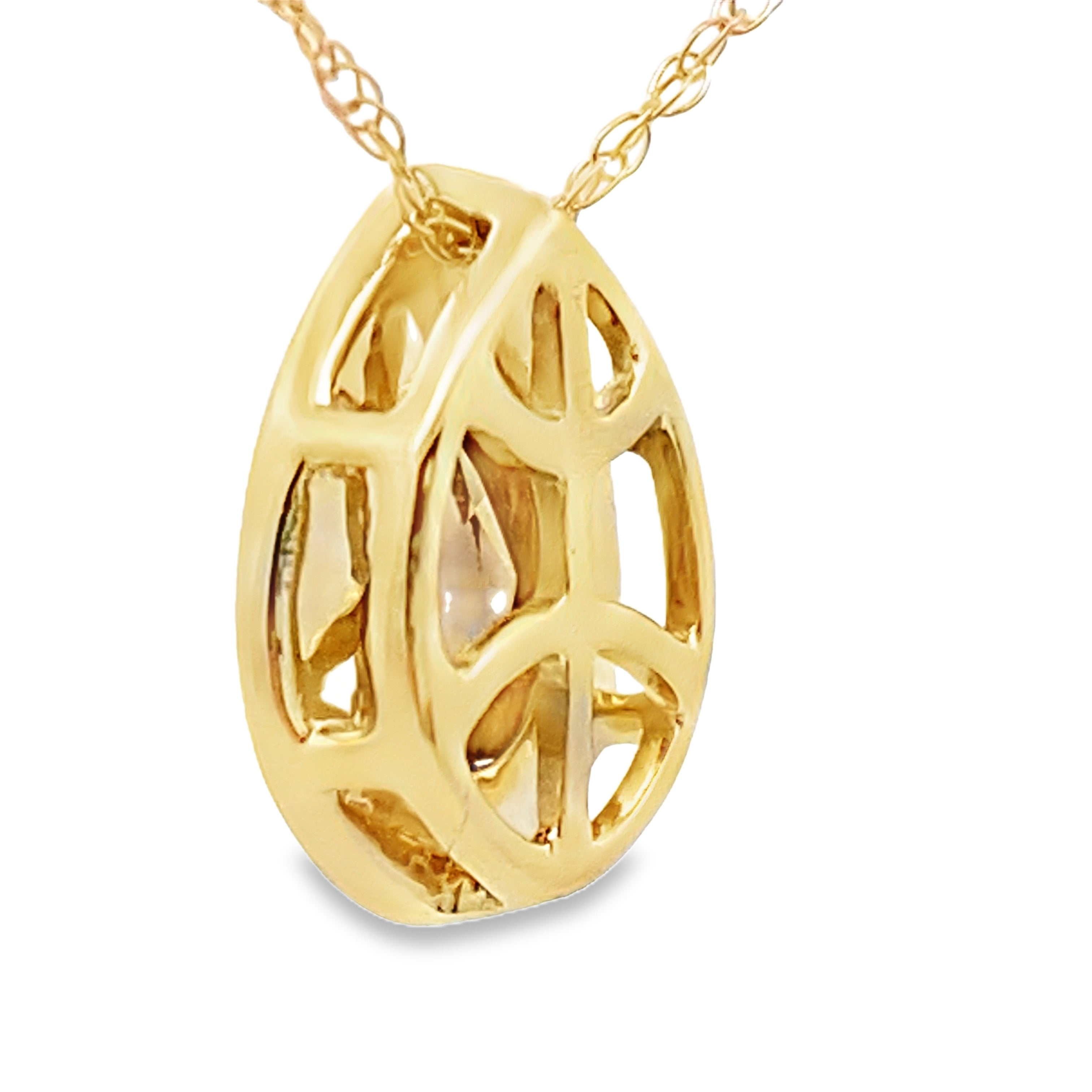 .39ct Quartz Diamond Fashion Pendants 10KT Yellow Gold