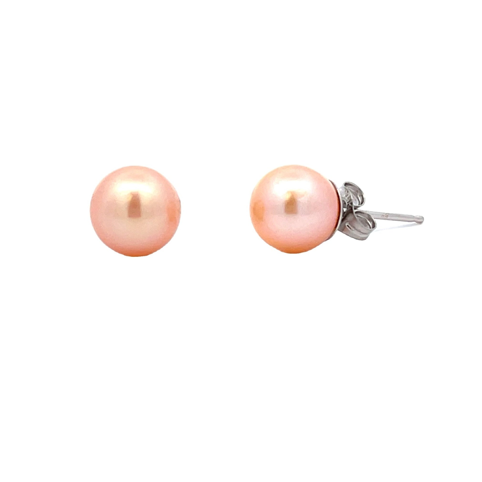 FW Pearl Stud Earrings 14KT White Gold