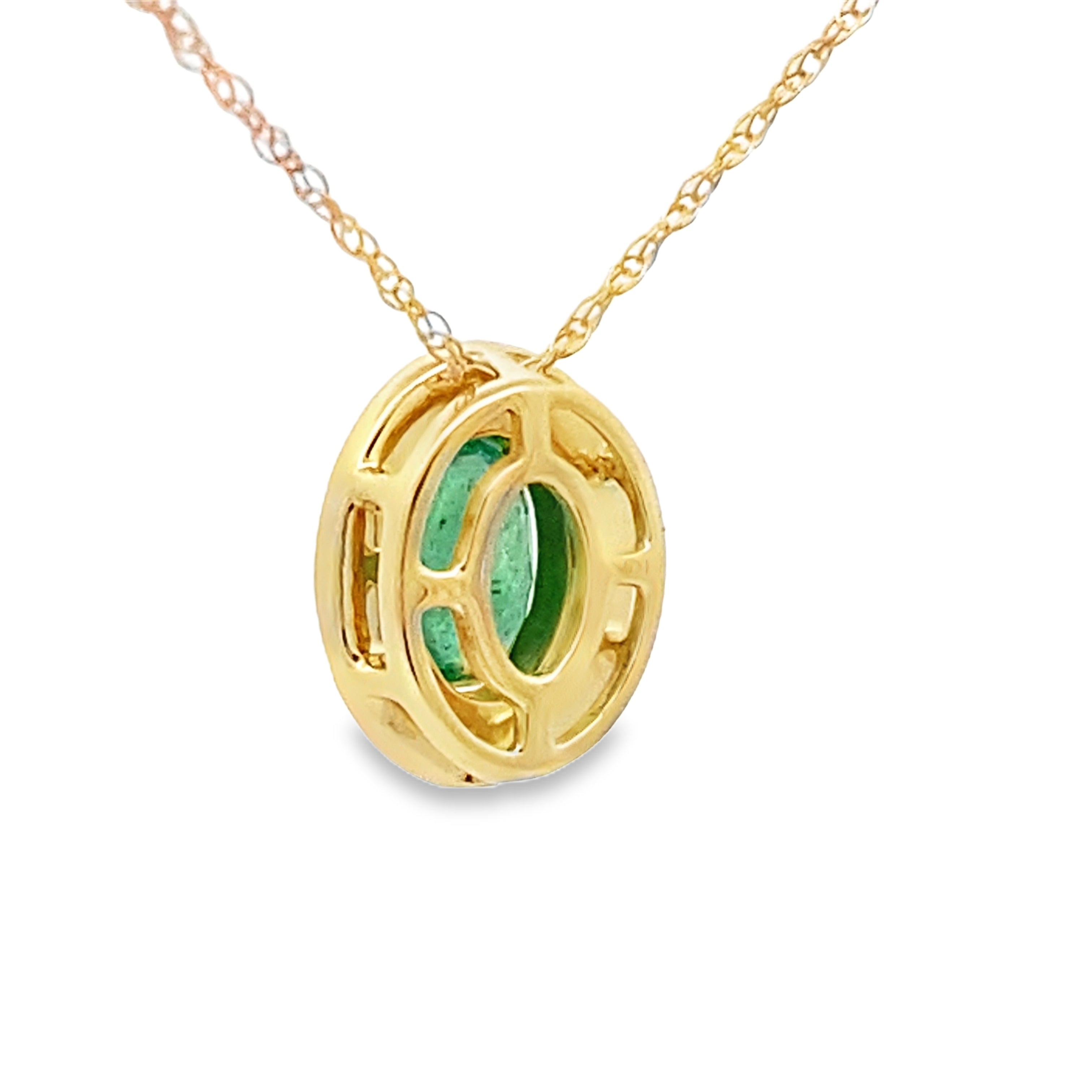 .46ct Emerald Diamond Fashion Pendants 10KT Yellow Gold