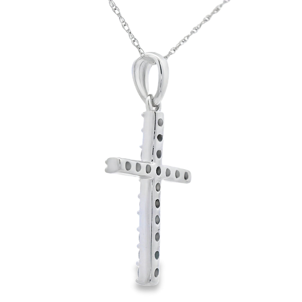 .30ct Diamond Cross Religious Pendant 14KT White Gold