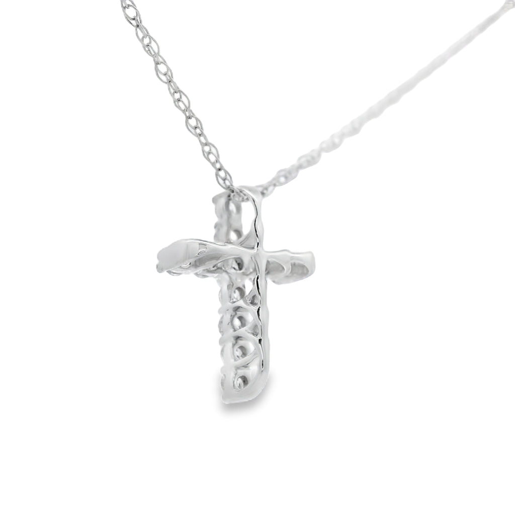 .12ct Diamond Cross Religious Pendant 10KT White Gold