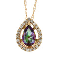 Treated Topaz Diamond Fashion Pendants 14KT Rose Gold
