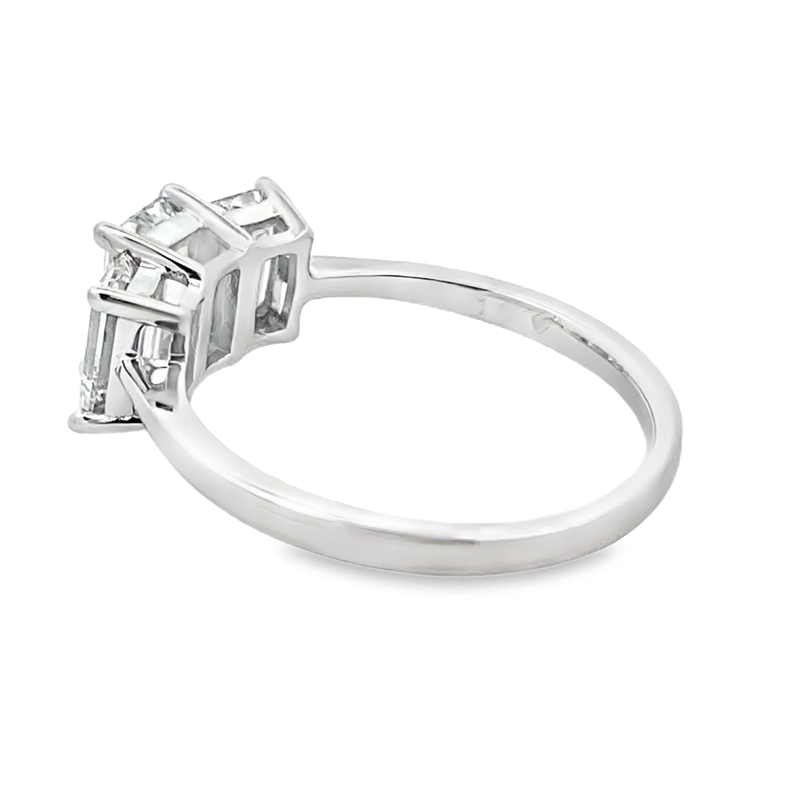 2.00ct Lab Grown Diamond 3 Stone Ring 14KT White Gold