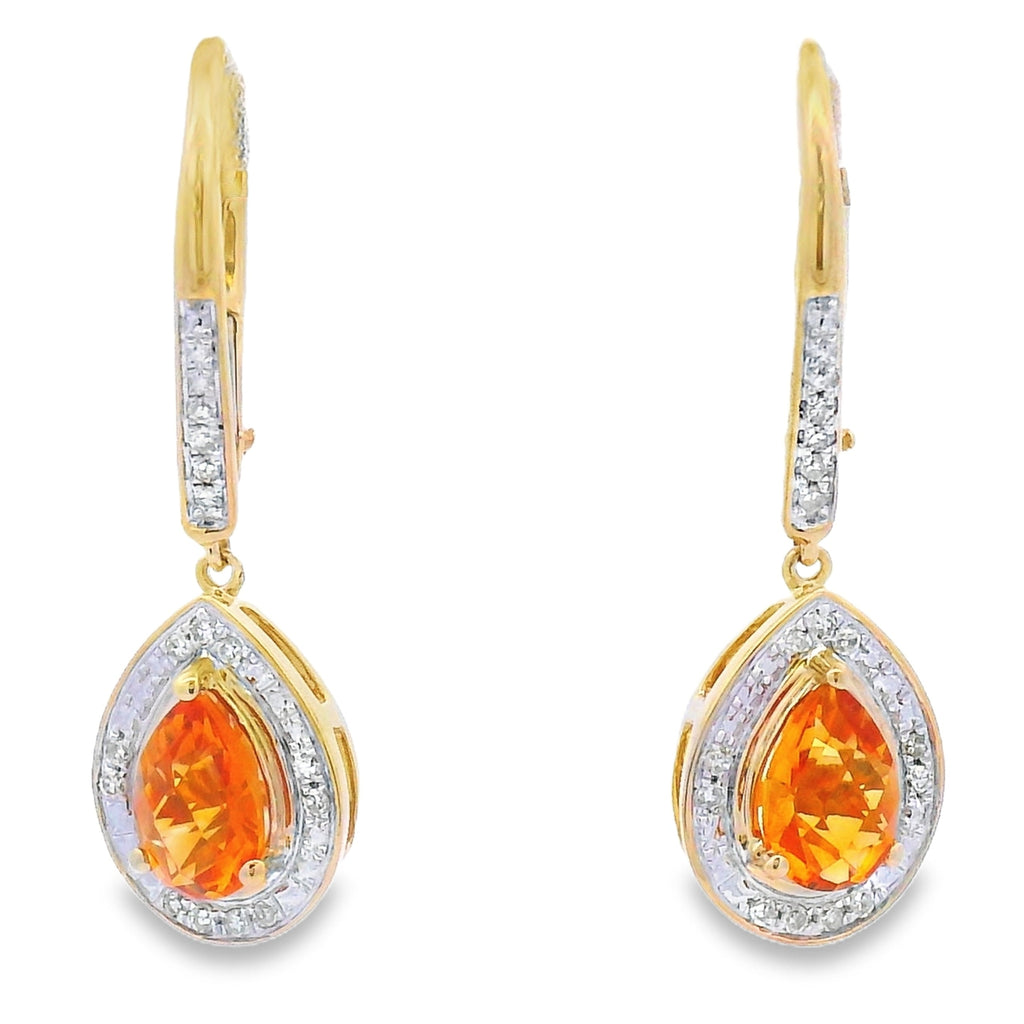 .88ct Amethyst Diamond Dangle Earrings 10KT Yellow Gold