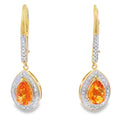 .88ct Amethyst Diamond Dangle Earrings 10KT Yellow Gold