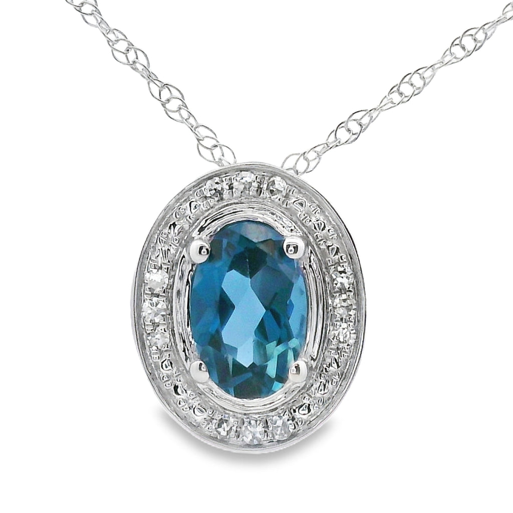 London Blue Topaz Fashion Pendants 10KT White Gold