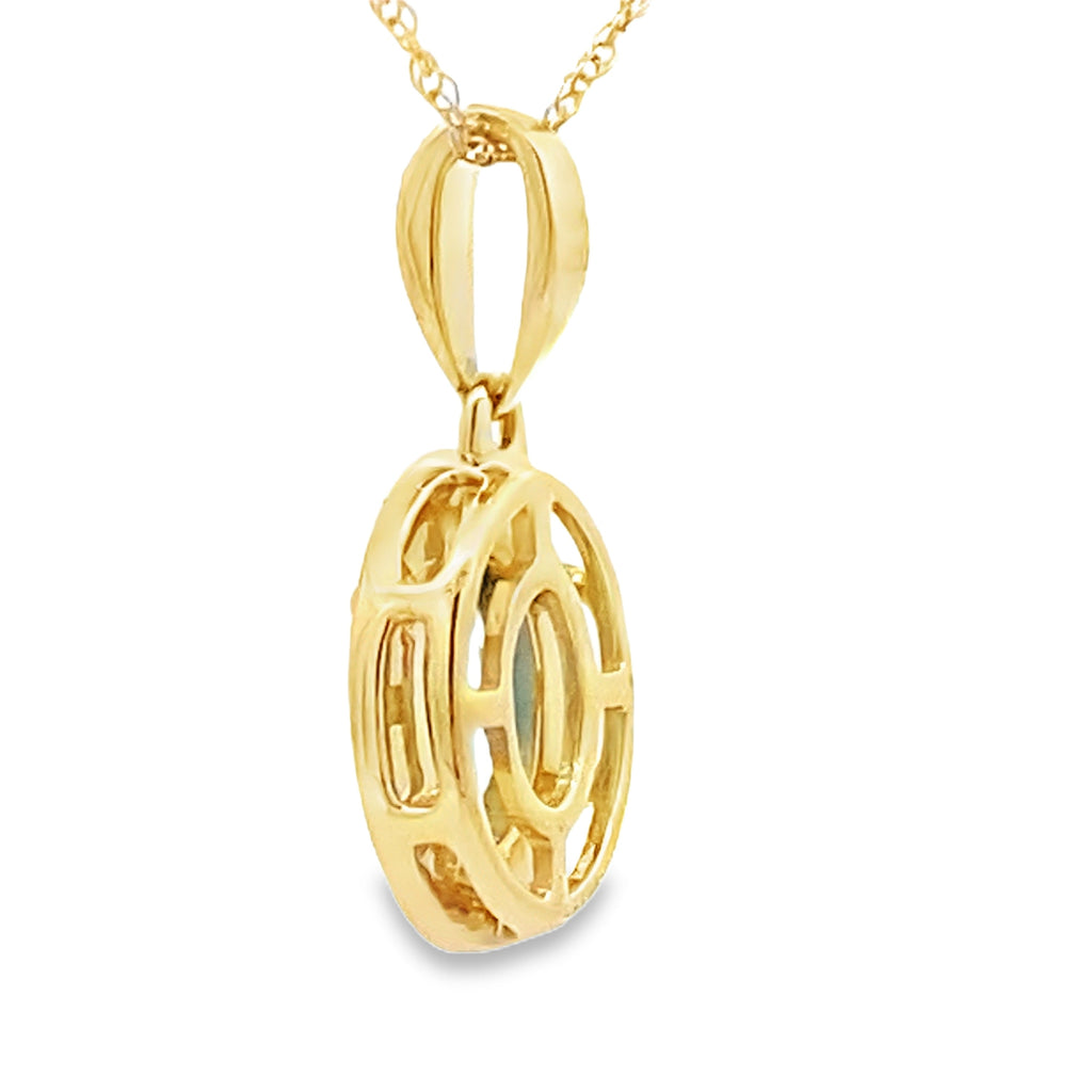Blue Topaz Diamond Fashion Pendants 10KT Yellow Gold