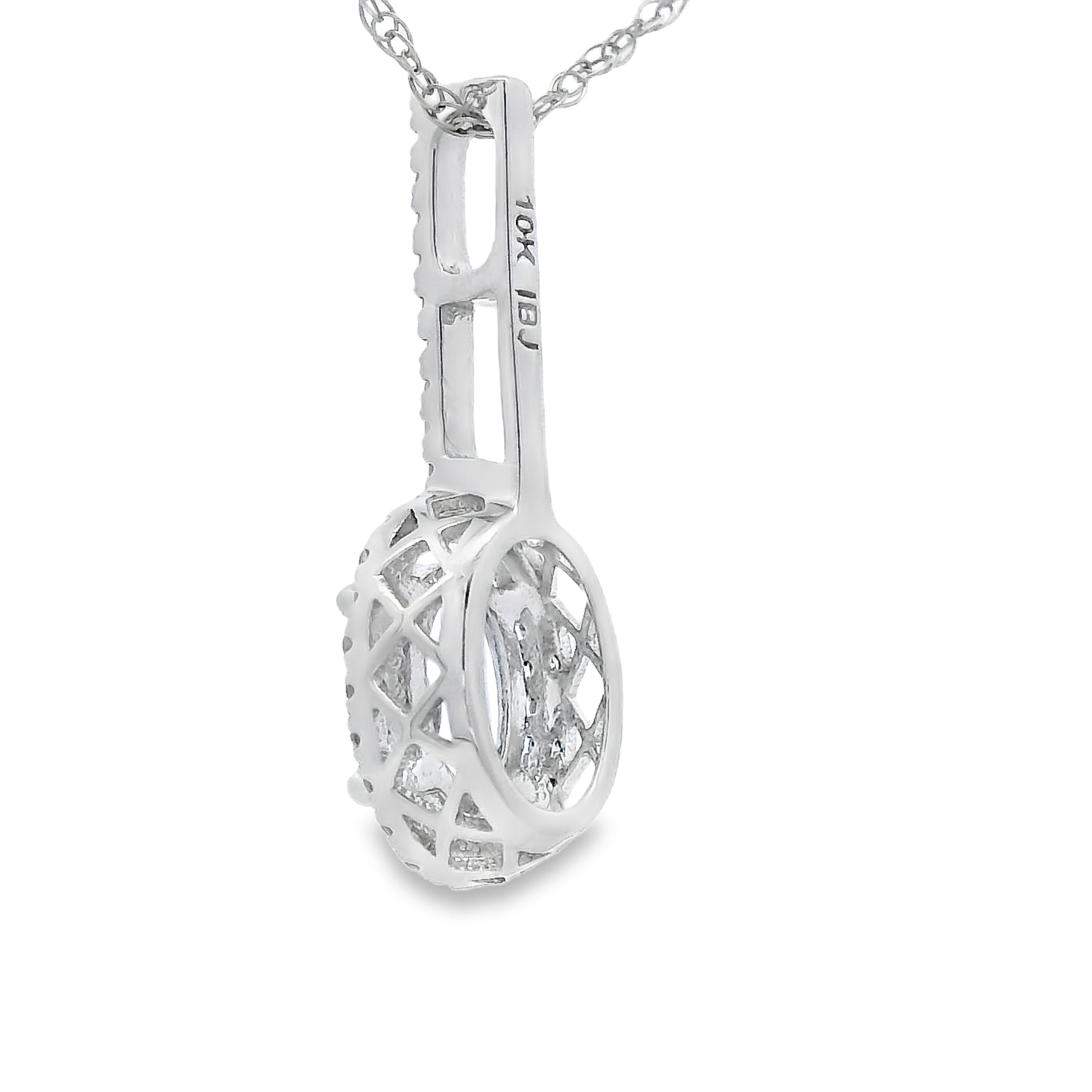 Aquamarine Diamond Fashion Pendants 10KT White Gold