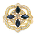 Genuine .88ct Sapphire Diamond Ring 14KT Yellow Gold