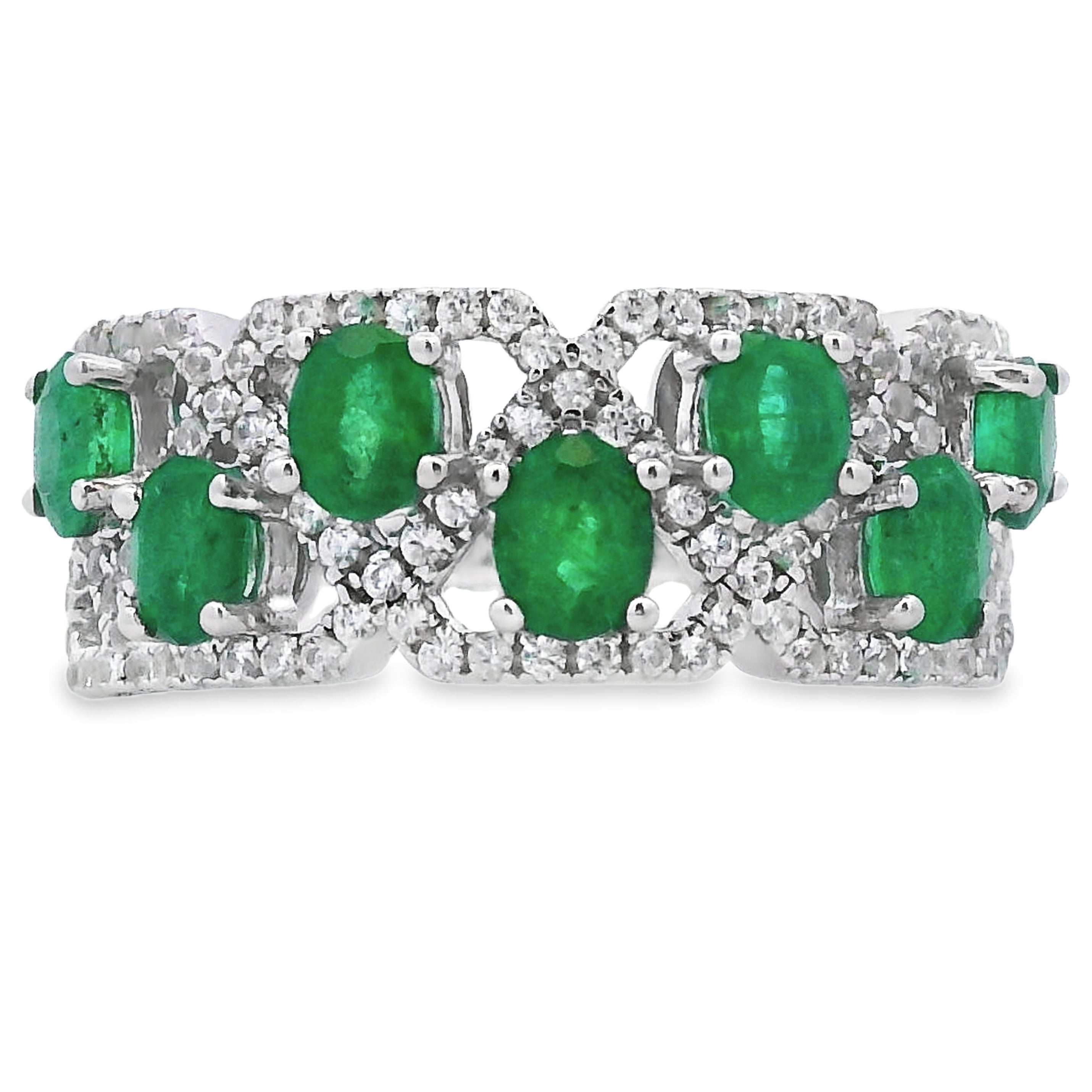 1.82ct Emerald Zircon Ring Sterling Silver