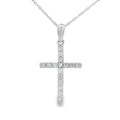 .19ct Diamond Cross Religious Pendant 14KT White Gold