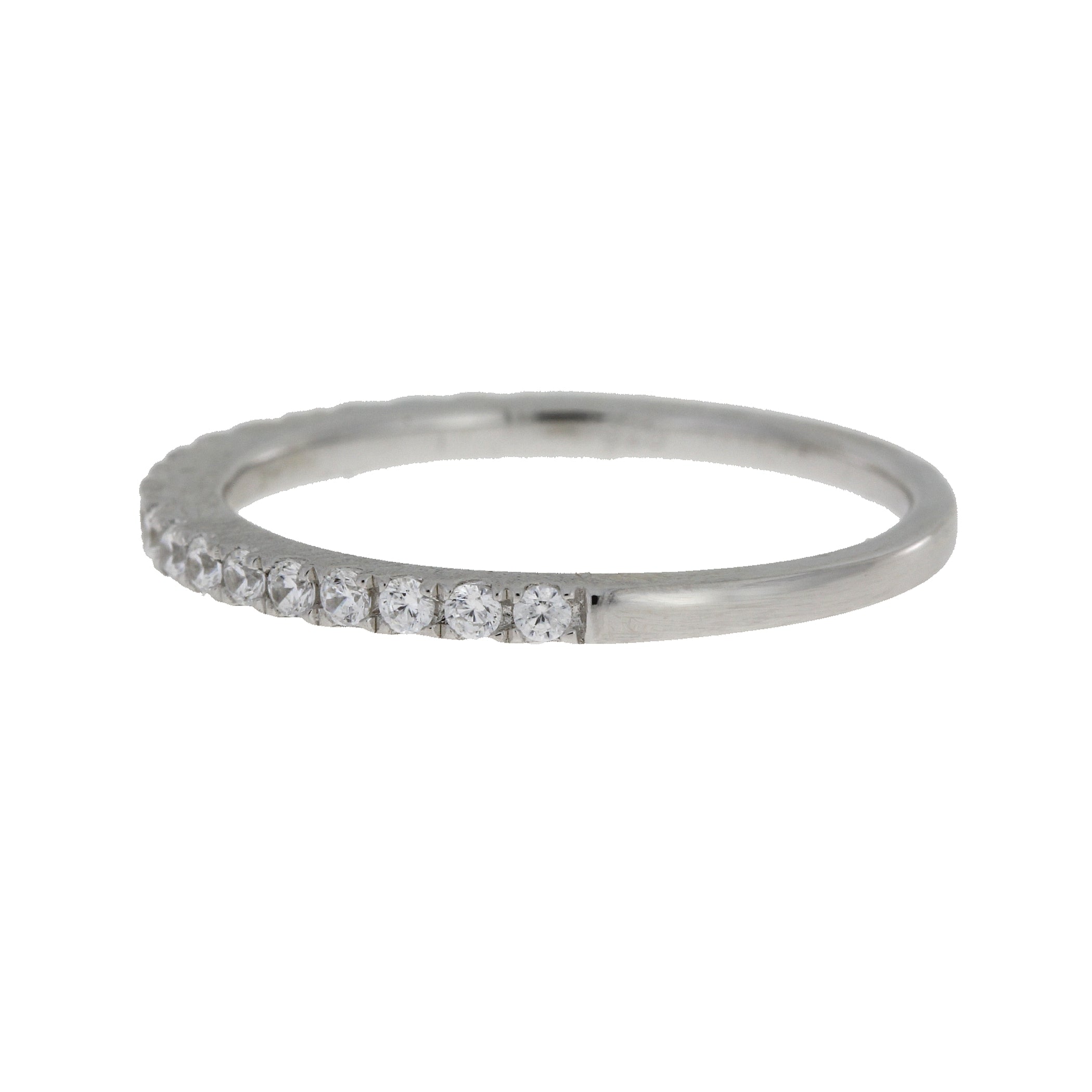 Cubic Zirconium Wedding Band Ring Sterling Silver