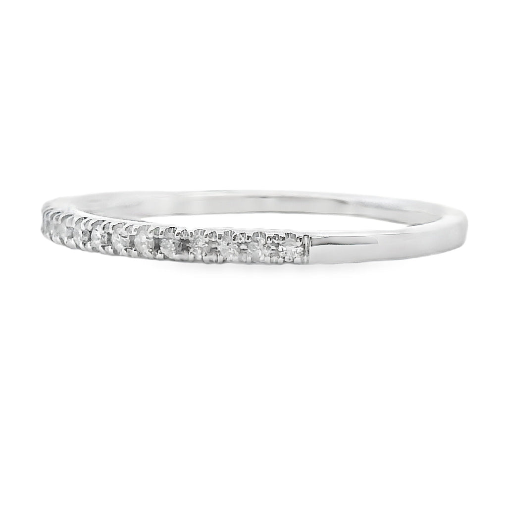 Genuine .13ct Diamond Wedding Band Ring 10KT White Gold