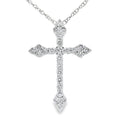 .16ct Diamond Cross Religious Pendant 14KT White Gold