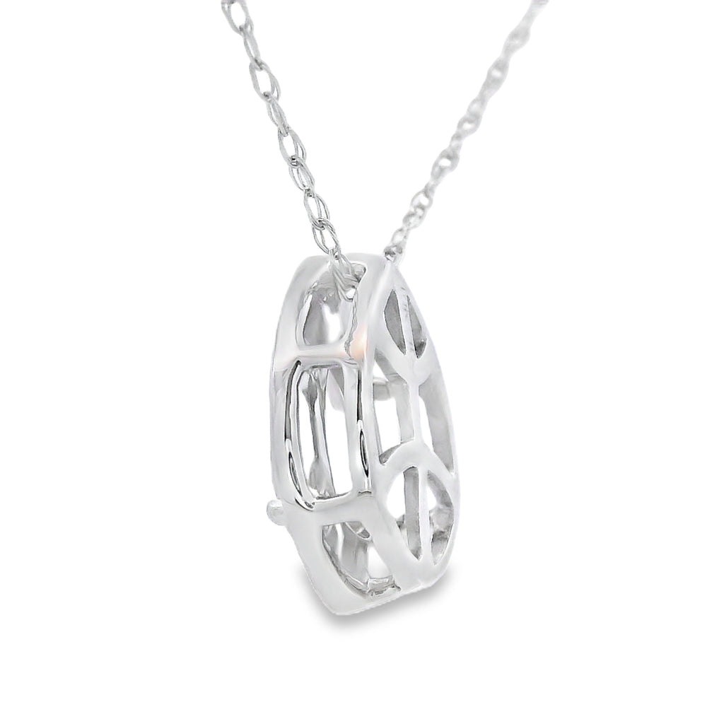 Rose Quartz Diamond Fashion Pendants 10KT White Gold