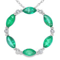 Emerald Diamond Circle of Love Pendant 10KT White Gold