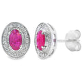.73ct Ruby Diamond Earrings 10KT White Gold